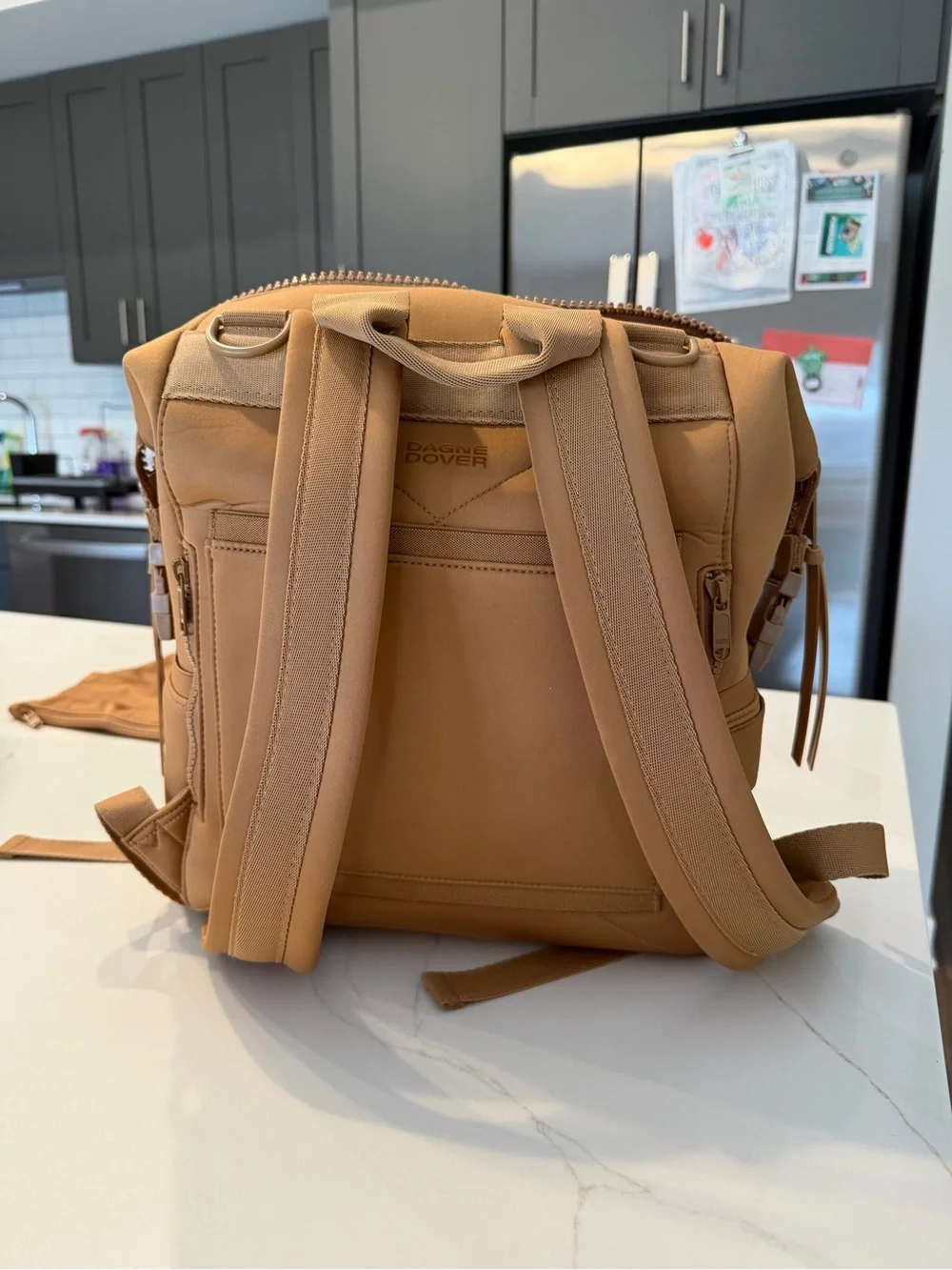 Dagne Dover Diaper Bag Backpack in Camel